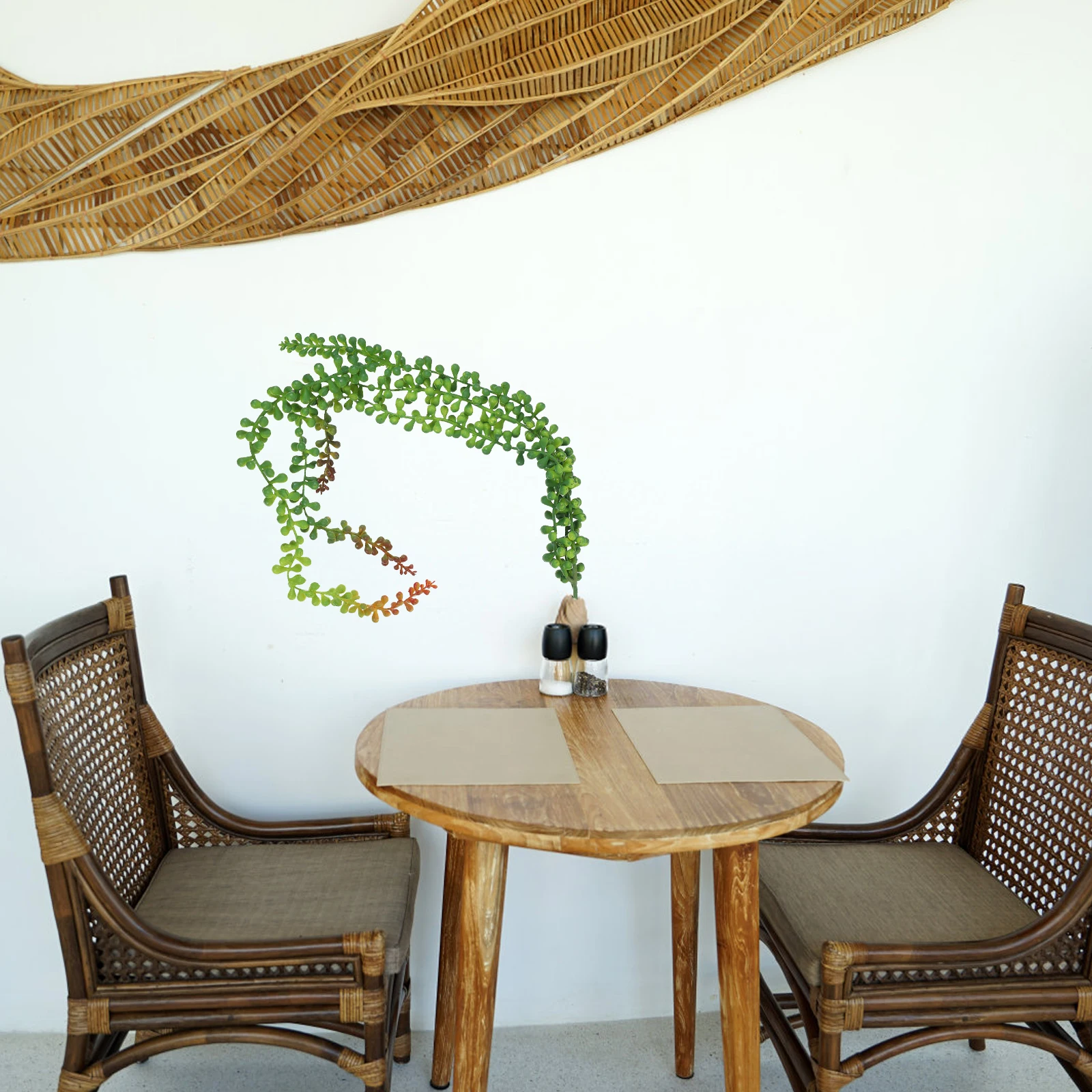 

2pcs Artificial Hanging Plants Faux Succulents Silica Gel Vines Decor Home Balcony Office Greenery Project Wall