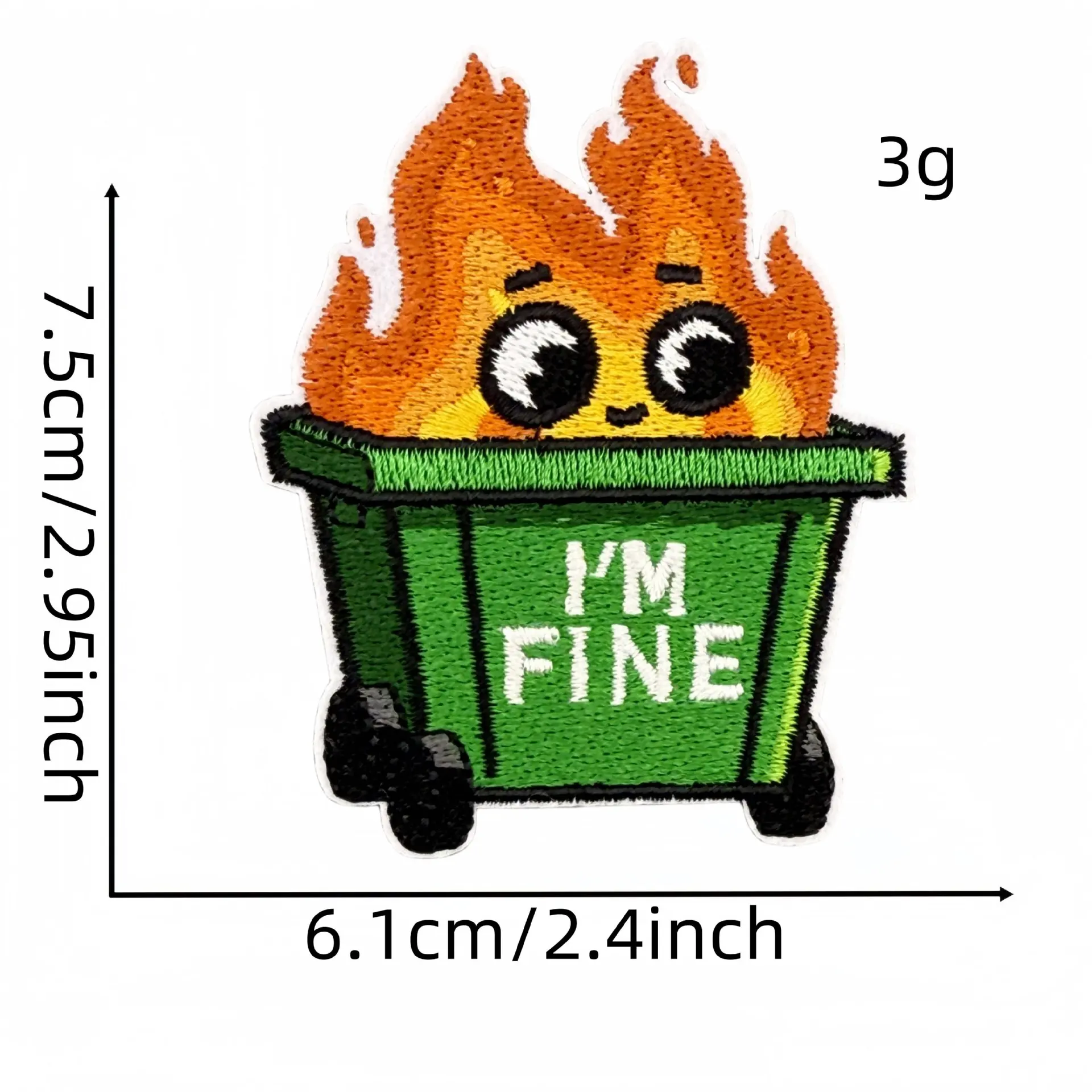 漫画クリエイティブ炎動物刺繍パッチアクセサリー小型犬カエル DIY 屋外キャンプ服刺繍パッチ;