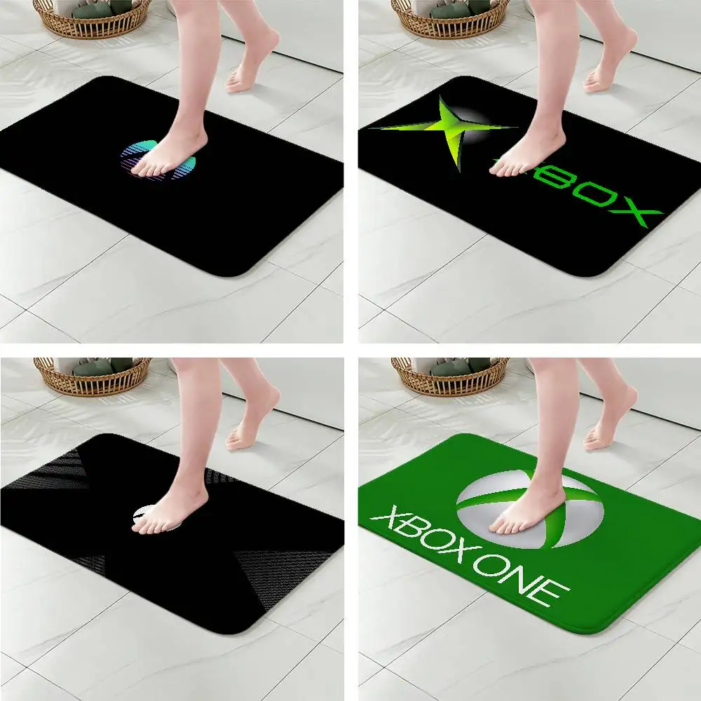 Logo Cool H-XBox-S Bodenmattenmuster bedruckte Flanell-Fußmatte, geeignet für Badezimmer, Wohnzimmer, Heimdekoration