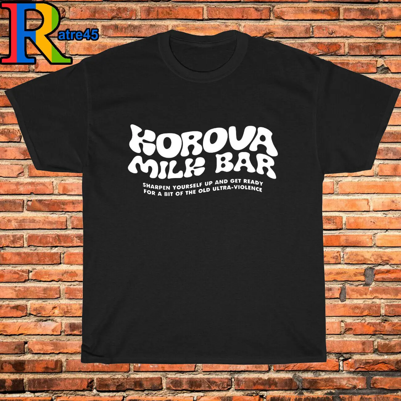 New T-Shirt Korova Milk Bar Clockwork Orange Black/Grey/White/Navy Size S-3XL