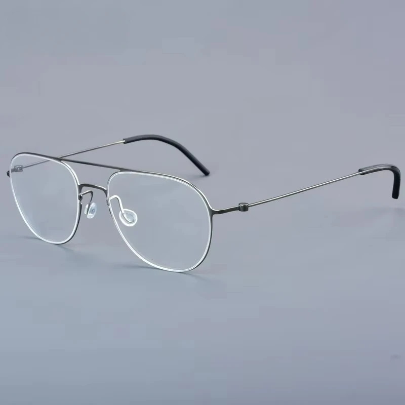 새로운 파일럿 남성용 안경테 여성용 안경테 수제 안경 덴마크 브랜드 티타늄 합금 나사 없는 안경테