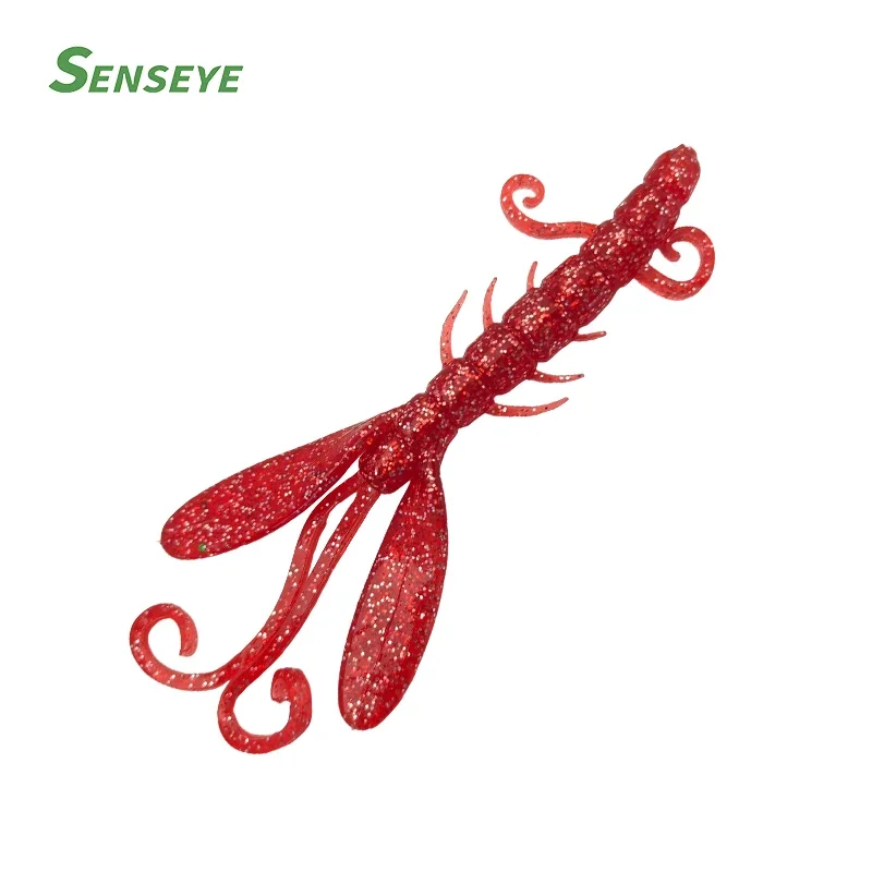 6Pcs SENSEYE Long Crayfish Shrimp Fishing Lures 10cm6.53g Soft Silicone Baits Creature  Artifical Bait Bass Perch Fishing Tackle