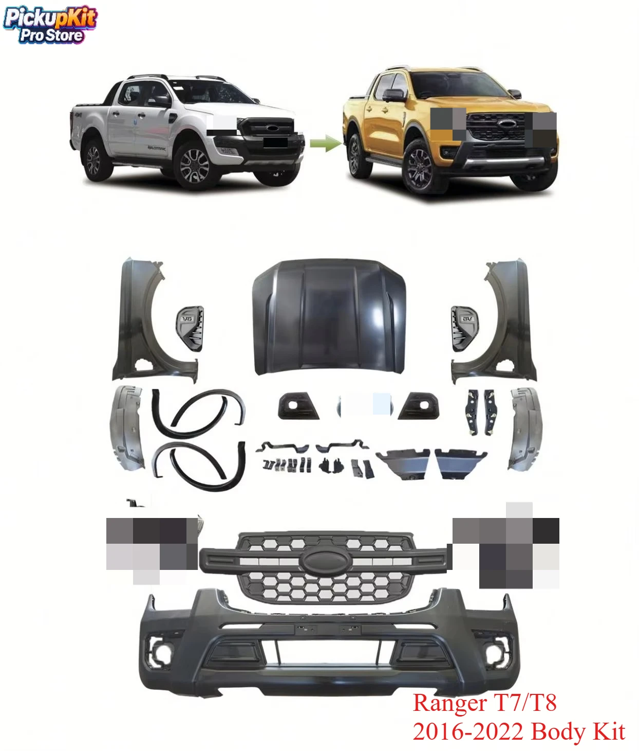 

Комплект кузова Ranger T7/T8 2016-2022 — обновление без выреза до T9 2023+ 4x4 Offroad Style