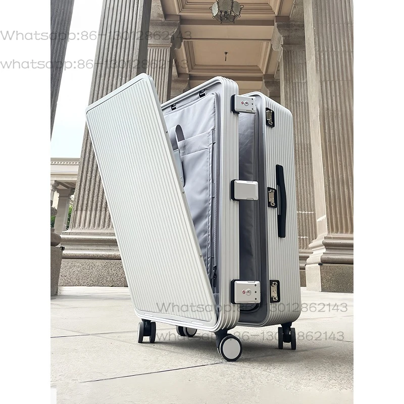 Suitcase All aluminum magnesium alloy business trolley case, 20-inch male and female boarding suitcase