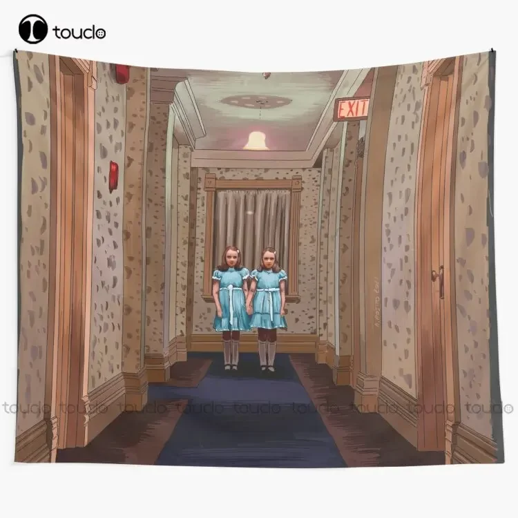 Overlook Hotel Twins película película de culto películas Steadycam Cine sangre Horror Terror ilustración por Burro tapiz rapero tapiz