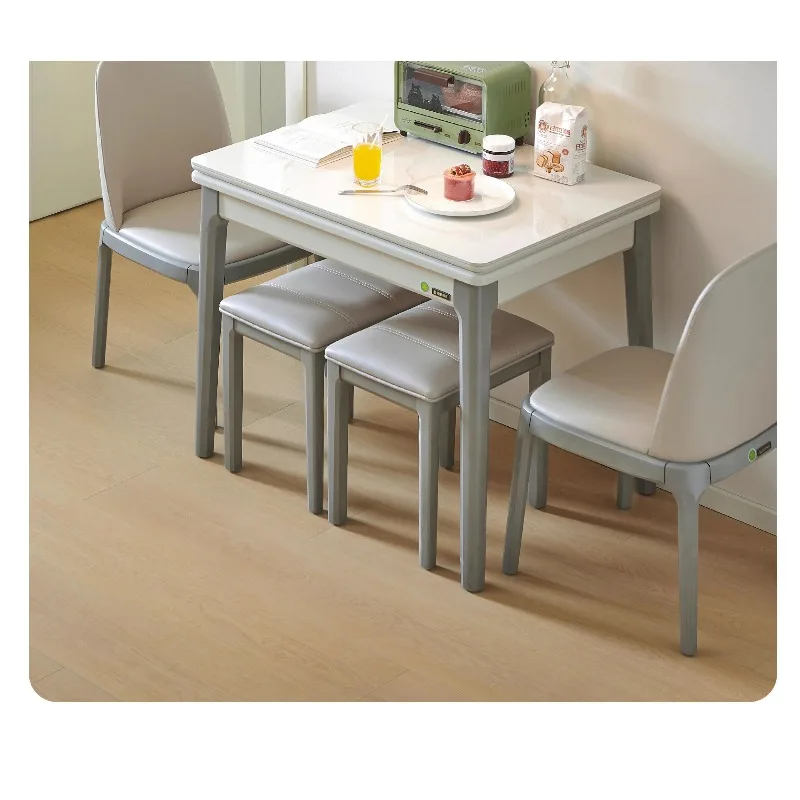 Folding dining table, small household slate retractable multi-function