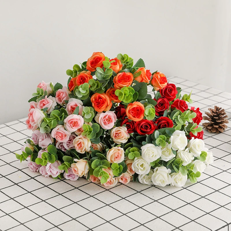Artificial Flowers Silk Roses for Wedding Bridal Bouquet Home Festive Party Christmas Decoration wedding Diy gift Box Hot sales