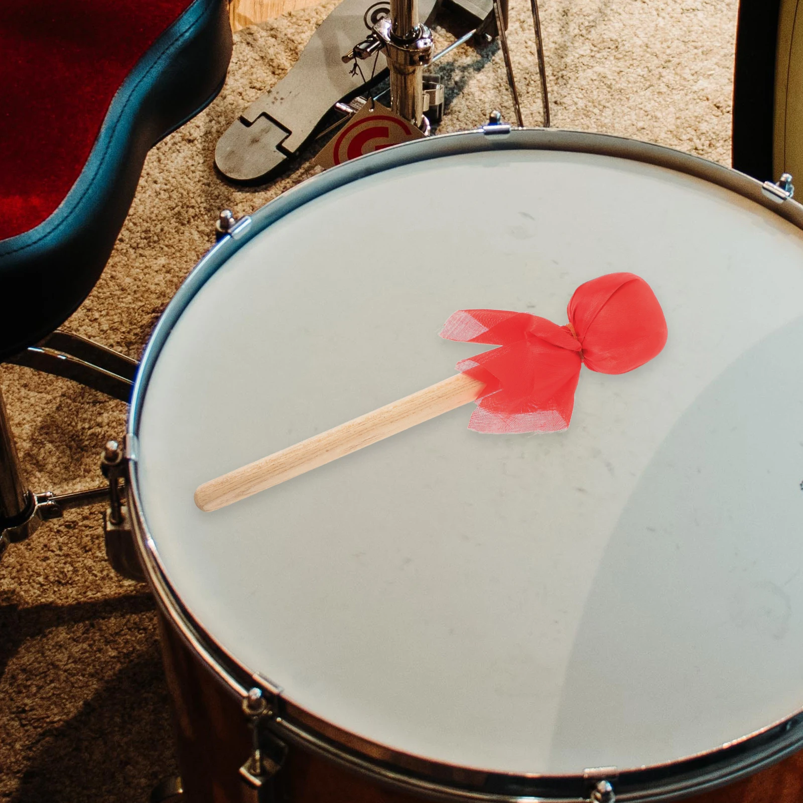 

Wooden Handle Drumsticks Felt Mallet Percussion Sticks Durable Safe Long Life Easy Grip Beginner Professional Musical