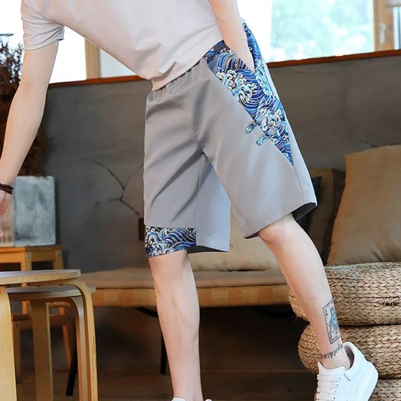 

С карманами Мешковатые мужские шорты Свободные широкие мужские шорты на шнурке Дизайнерская одежда Лето Маленький размер Xl Ice Без логотипа Тонкие