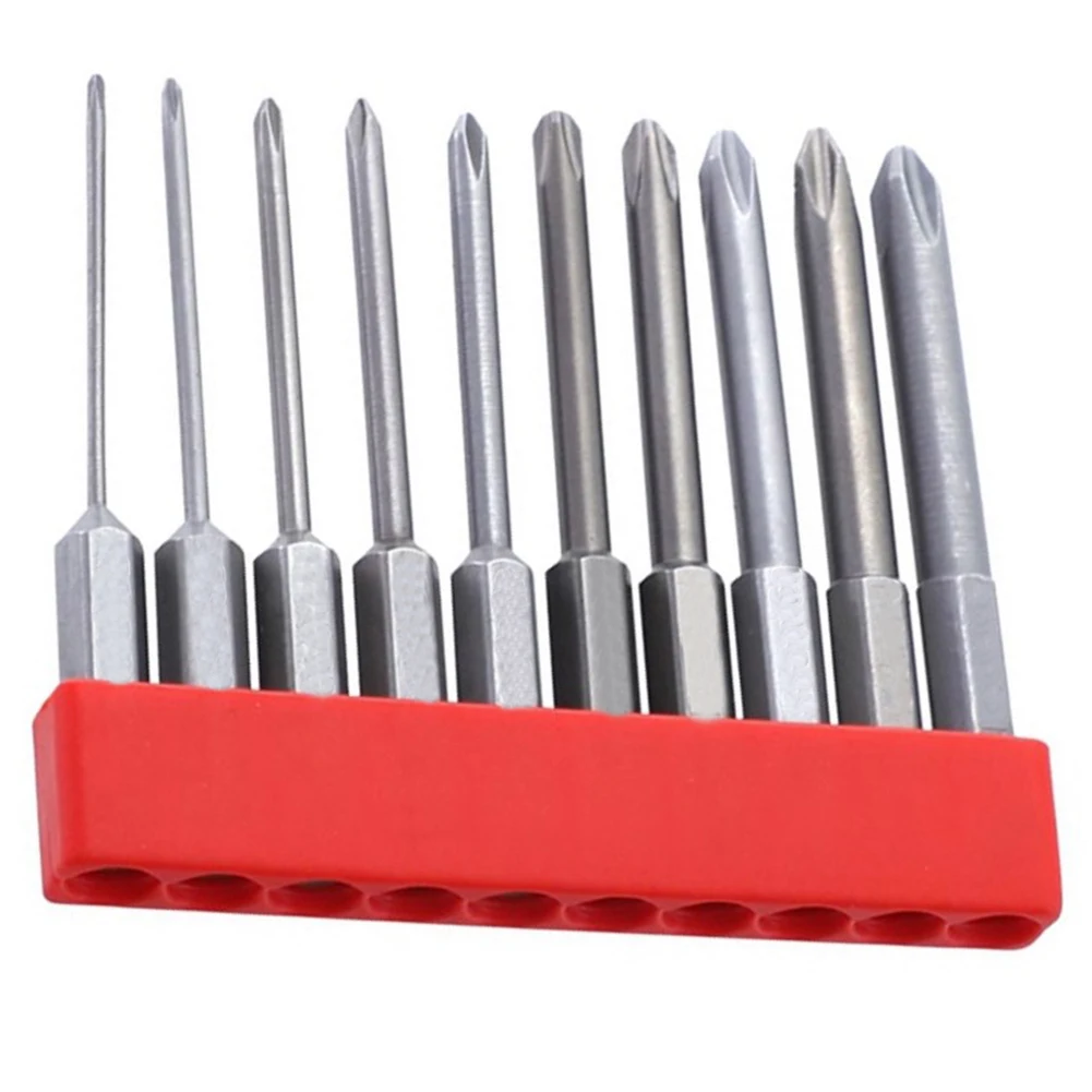 10Pcs 65mm Magnetic 1/4inch Hex Electric Cross Screwdriver Bits PH00 PH0 PH1 PH2 Hex Shank Magnetic Cross Screw Head