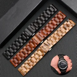 Wooden Watch Band for Huawei Watch GT 2e pro Strap 20 22mm Wood Bracelet for Samsung galaxy watch gear S2/S3 3 41 42mm 4 40/44mm