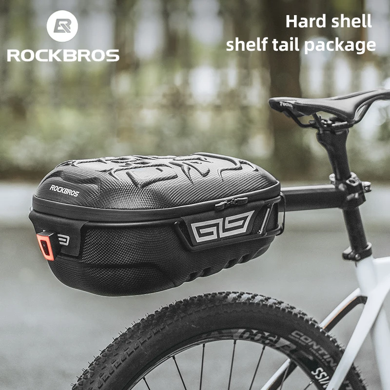 

ROCKBROS Hard Shell Bikepack 12L Large Capacity Saddle Bag Rear Bike Bag Luggage Rack Waterproof Bicycle Accessories and Parts