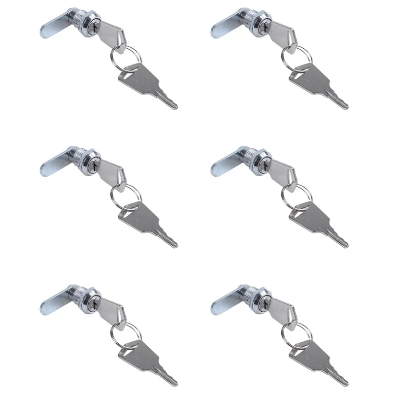 AT44-6X Cam Lock Desk Drawer Lock 16MM + 12 Keys For Arcade Cupboard Mailbox File Cabinet