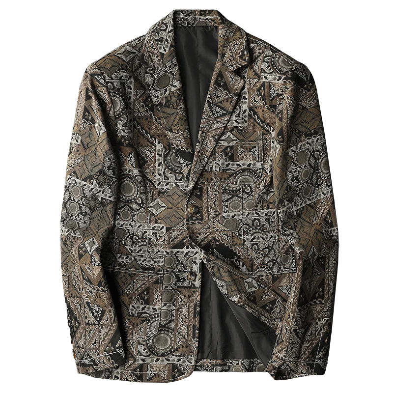 2024 Spring /Autumn Men's High Quality Blazer mens Fashion Simple Printed pattern slim blazers Men Fit Coat Party Jacket