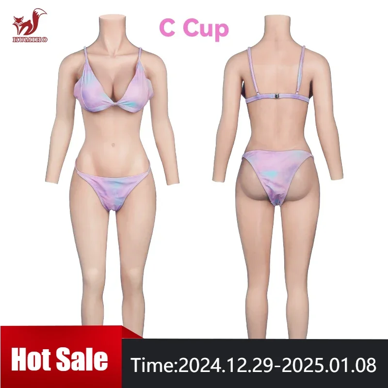 KUMIHO C Cup Full Silicon Bodysuit Silicone Bodysuit Crossdresser Breast Form Transgender Cosplay Artificial Vagina for Men