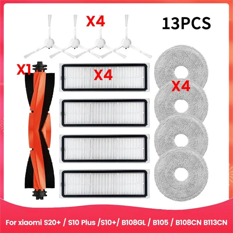 ABFU-For Robot Vacuum S20+ / S10 Plus /S10+/ B108GL / B105 / B108CN B113CN Main Side Brush Hepa Filter Parts