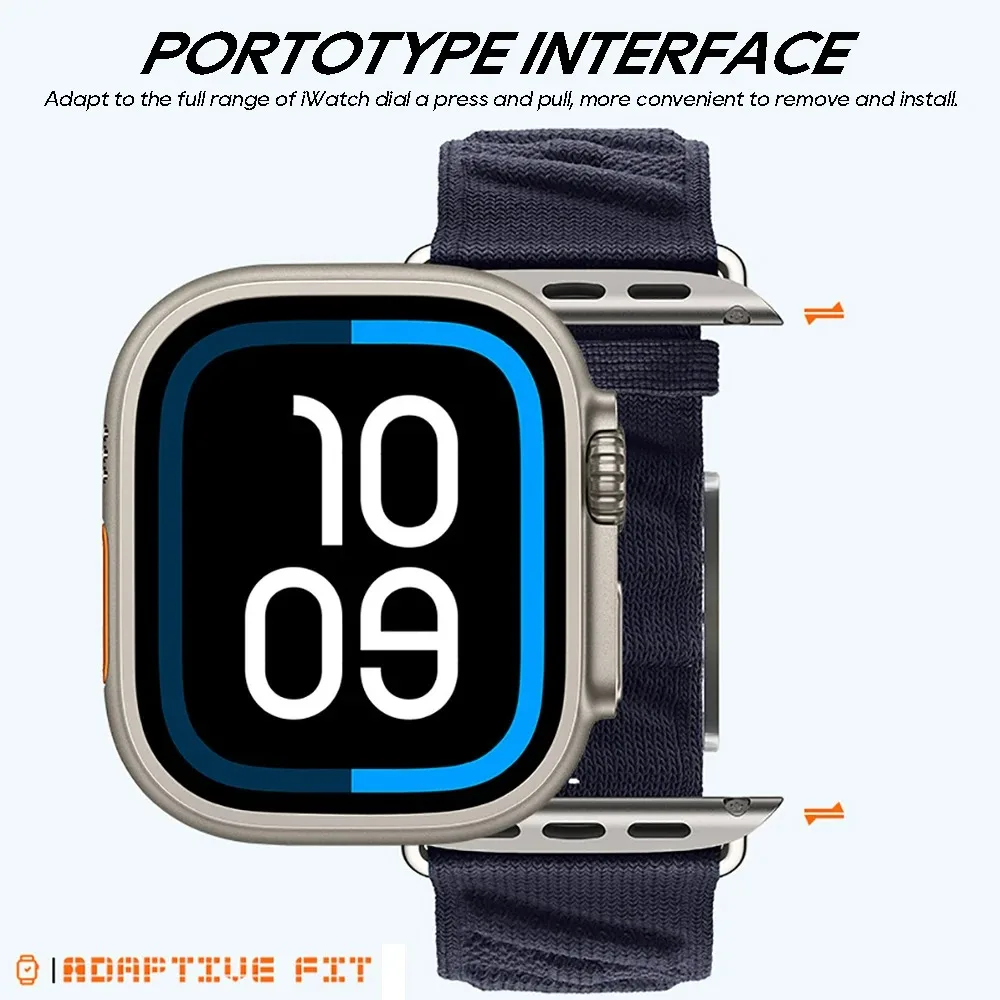 لساعة أبل الترا 2 10 9 8 7 6 حزام 46 مللي متر 44 مللي متر 45 مللي متر 49 مللي متر En Mer Band Bleu Nuit لسلسلة IWatch 10 46 مللي متر 42 مللي متر سوار رياضي