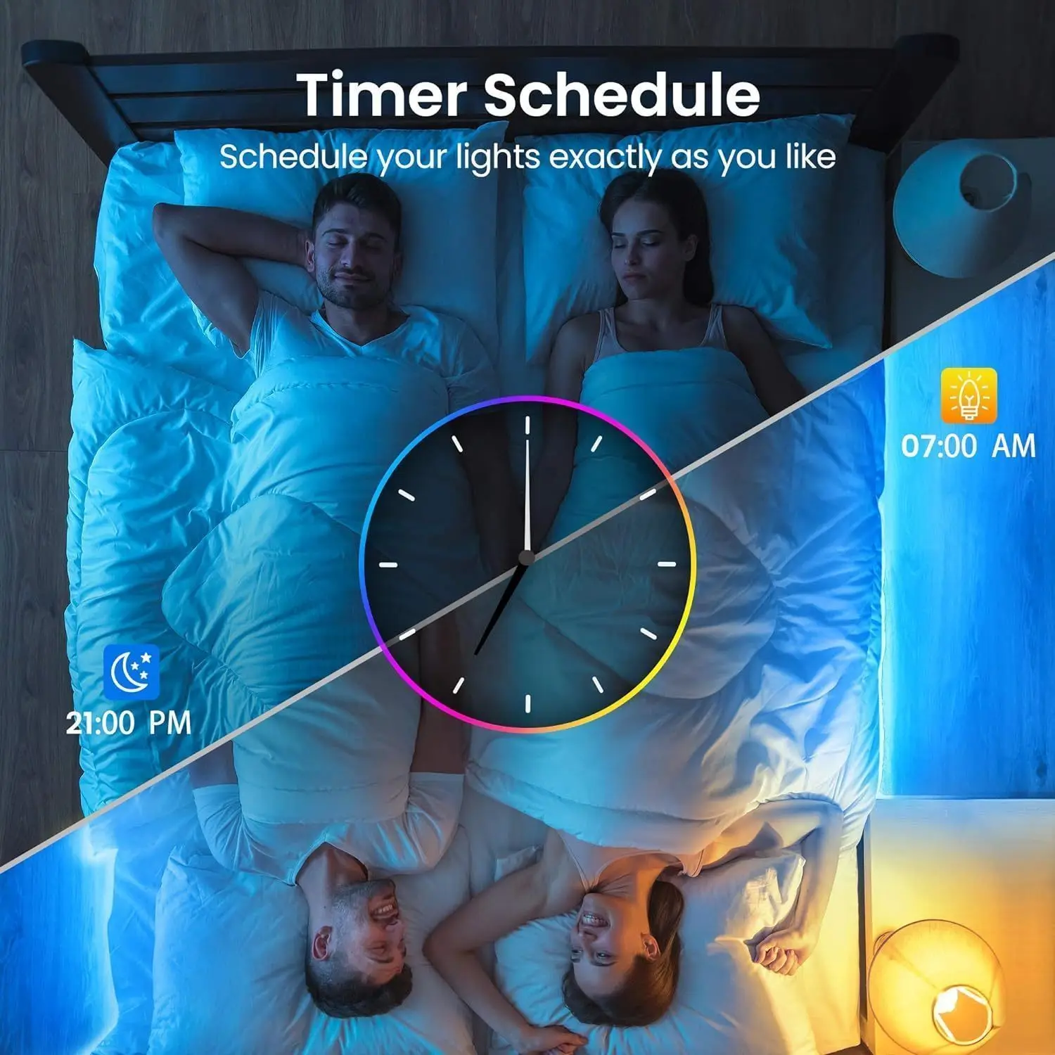 Bande lumineuse LED, 100 règles de synchronisation musicale, microphone intégré, contrôle du programme d'application LED avec télécommande, bande lumineuse RVB, bande lumineuse RVB de synchronisation adaptée au salon, chambre à coucher, cuisine, école, Noël, fête d'anniversaire