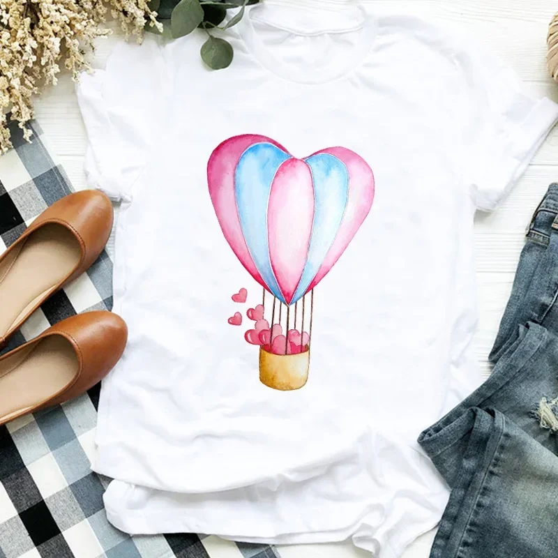 Women Lady Shark Watercolor Fashion Casual 90s Printing Print Tshirt Female T Tee Womens Shirt Clothes Top Graphic T-shirt