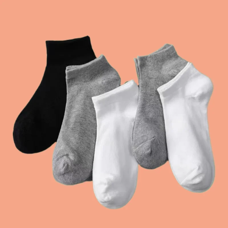 Unisex Low Cut Ankle Socks, Monocromático, Casual, Respirável, Negócios, Barco, Curto, Alta Qualidade, Novo, 5 Pares, 10 Pares, 20 Pares, 2024