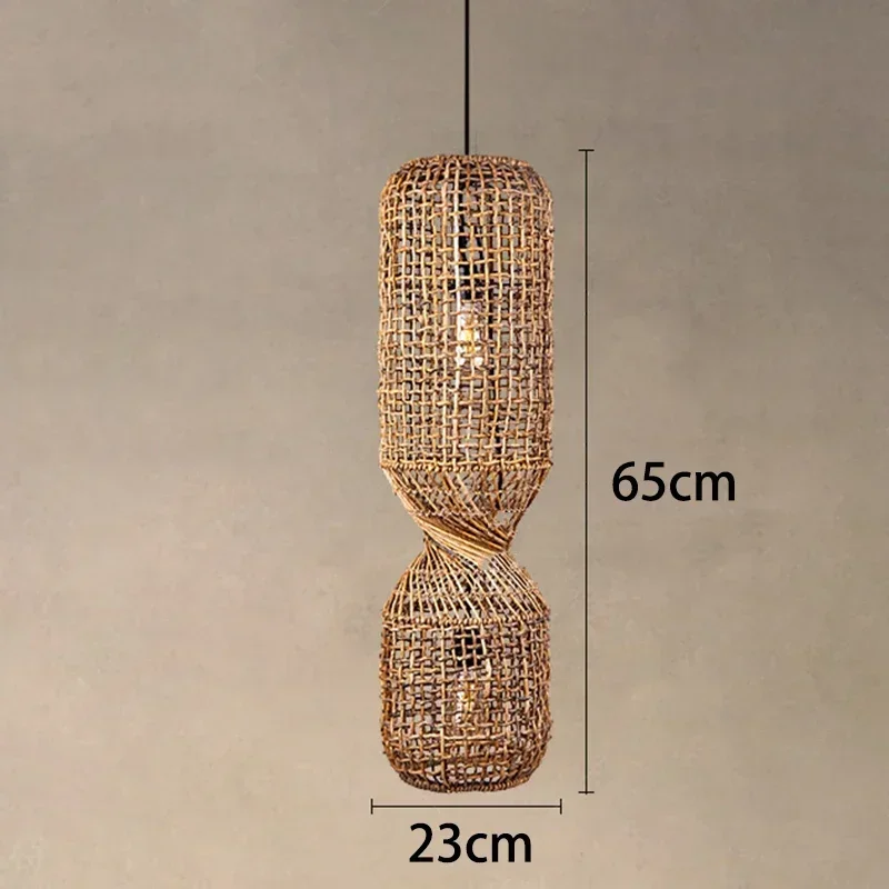 Japanse Wabi Sabi Retro Rotan Hanglamp Zen Tea Room Homestay Hotel Restaurant Bar Kroonluchter Home Decor Verlichting - afbeelding 1