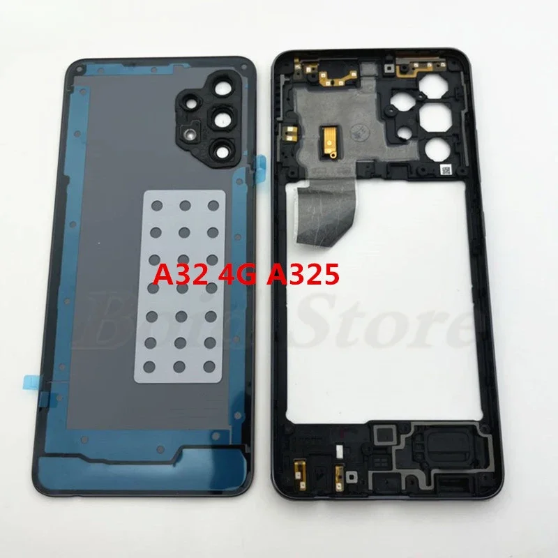 Full Housing Case For Samsung Galaxy A32 5G 4G A326 A325 Middle Frame Cover+ Battery Back Cover Rear Door Cover Repair parts