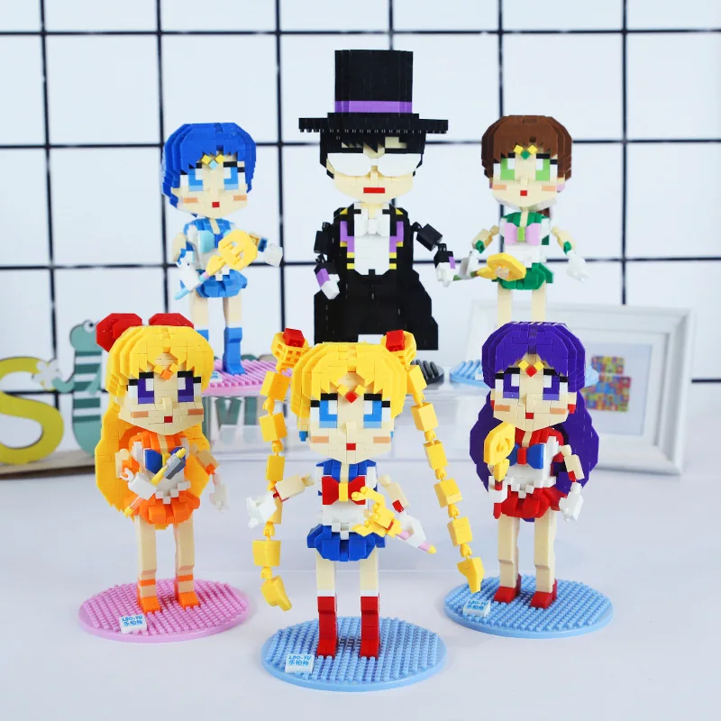 

Anime Toys for Children Sailor Moon Blocks girl Micro Diamond sailormoon Building Bricks 3D DIY Assembly Educational Educate toy