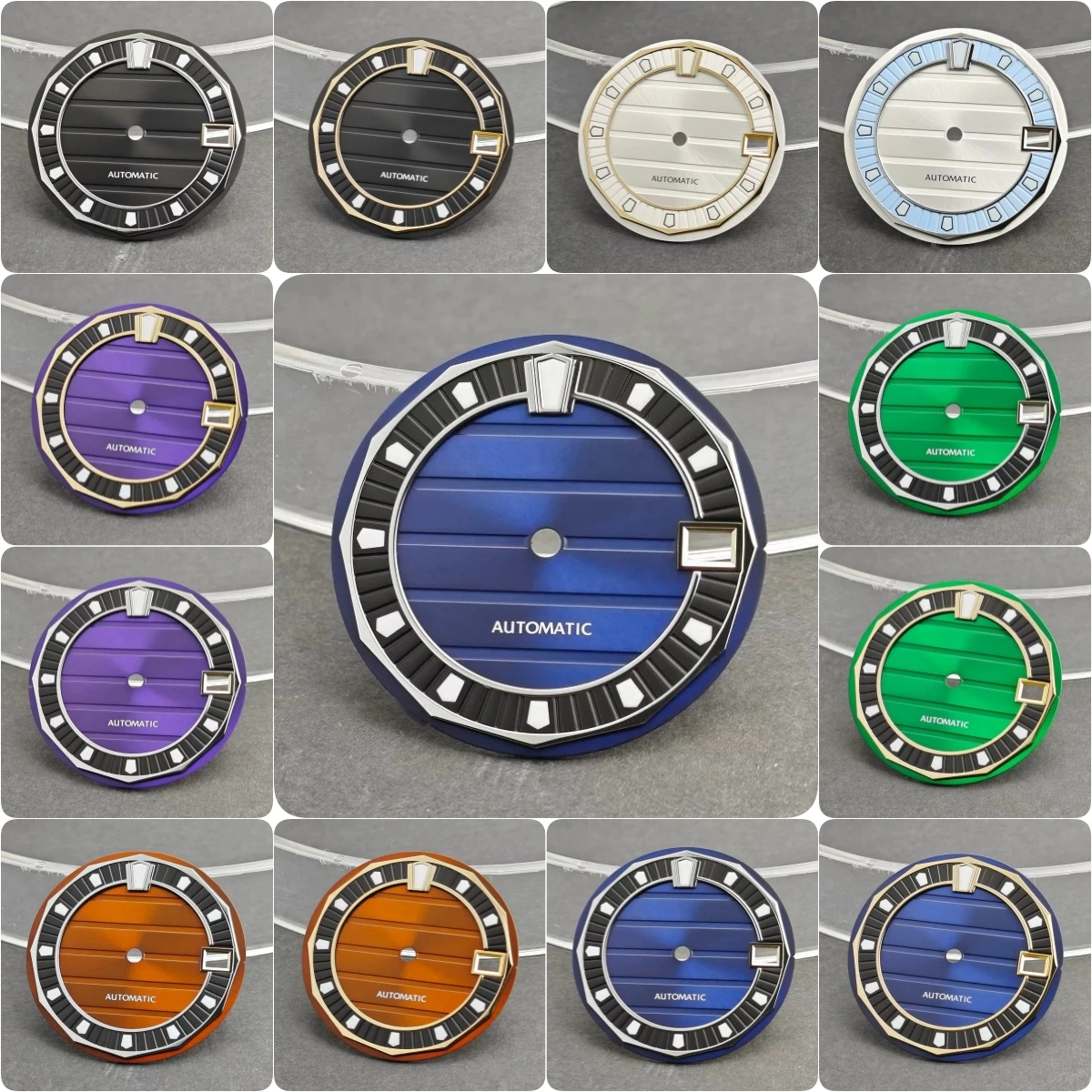 28.5mm No Logo Sunray Dial Fit NH35 Automatic Movement C3 Green Luminous For VANAC Watch Modification Accessories  Custom Logo