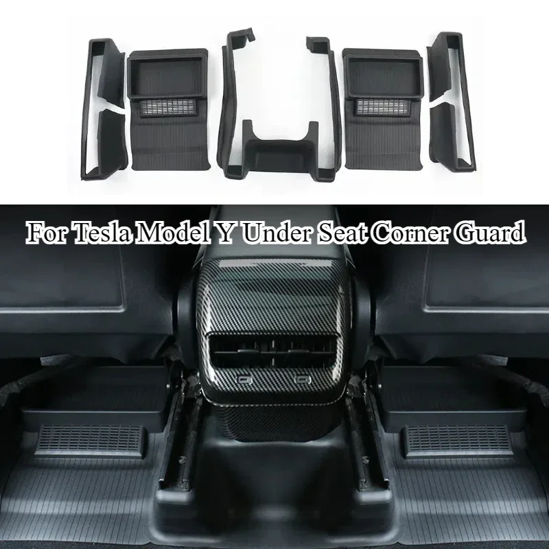 For Tesla Model Y Under Seat Storage Box Car Accessories Board Storage Organize Box Waterproof TPE Corner Protector Corner Guard