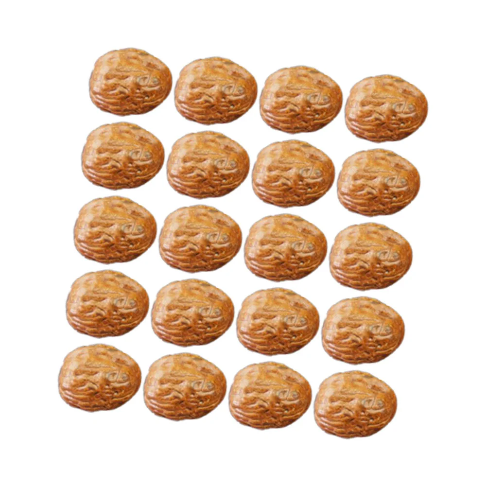 20Pcs Simulation Walnuts Models Lifelike Nut Ornaments Retailing Store Decors Photography Prop for Home Shop