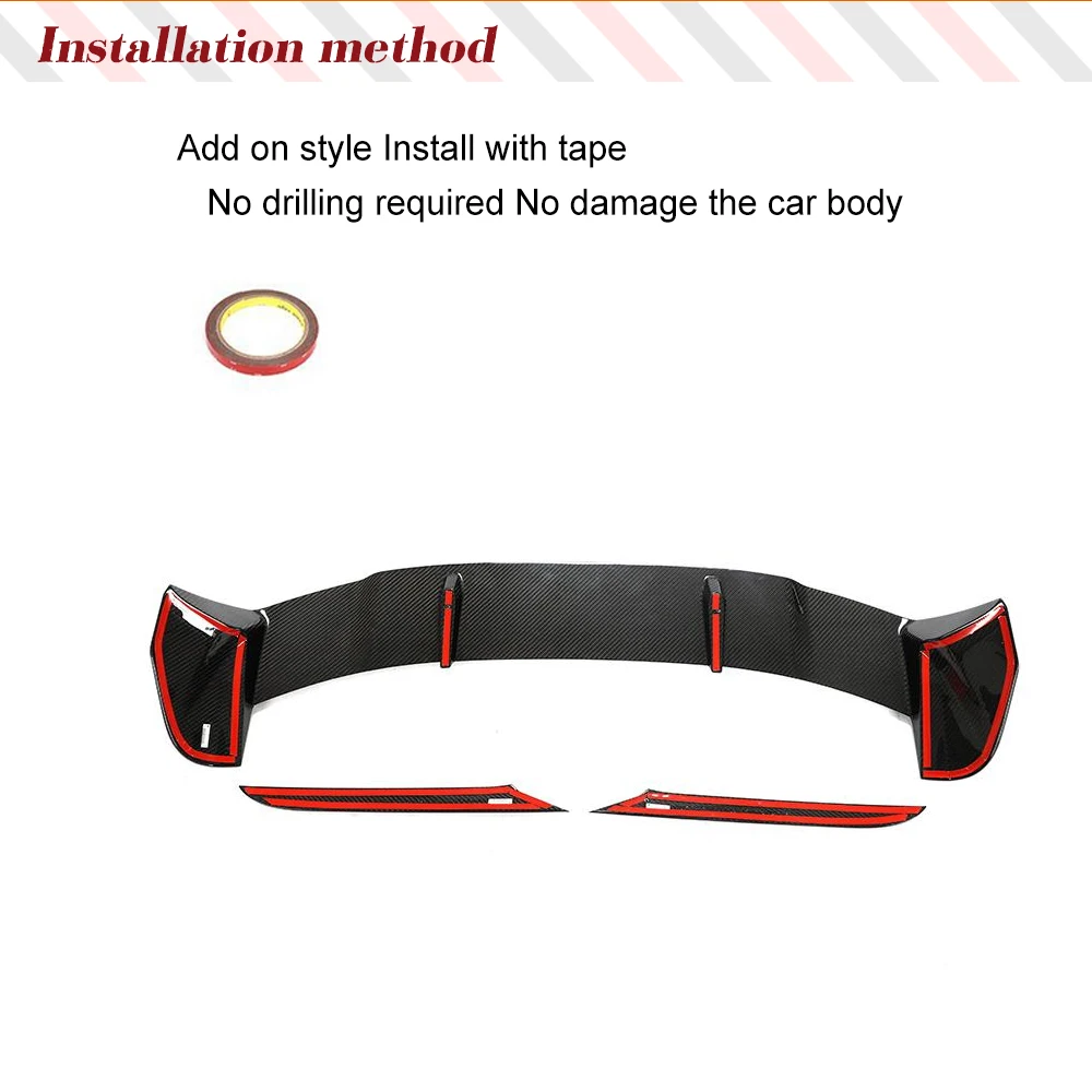 جناح سبويلر للسقف الخلفي للسيارة من الكربون الجاف لأودي RS6 C8 أفانت 2019-2023 أطقم هيكل السيارة للنافذة الخلفية