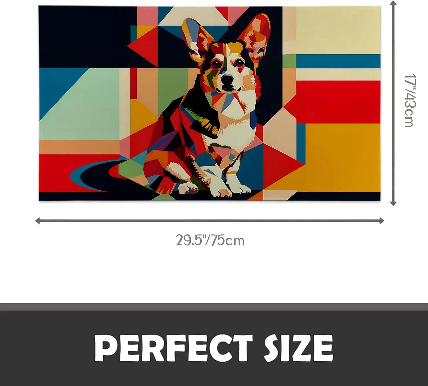 Geometric Dog Design Area Rug Runner Polyester Pet Lover Home Decor Mat Abstract Mid Century Modern Entrance Living Room Area Ru