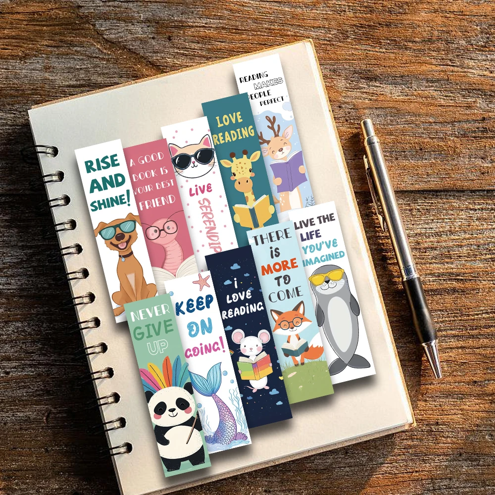 30 pçs marcadores de leitura animal anotaciones decoração página criativa manual leitura diy abstrato vida estudantes cartões marcador