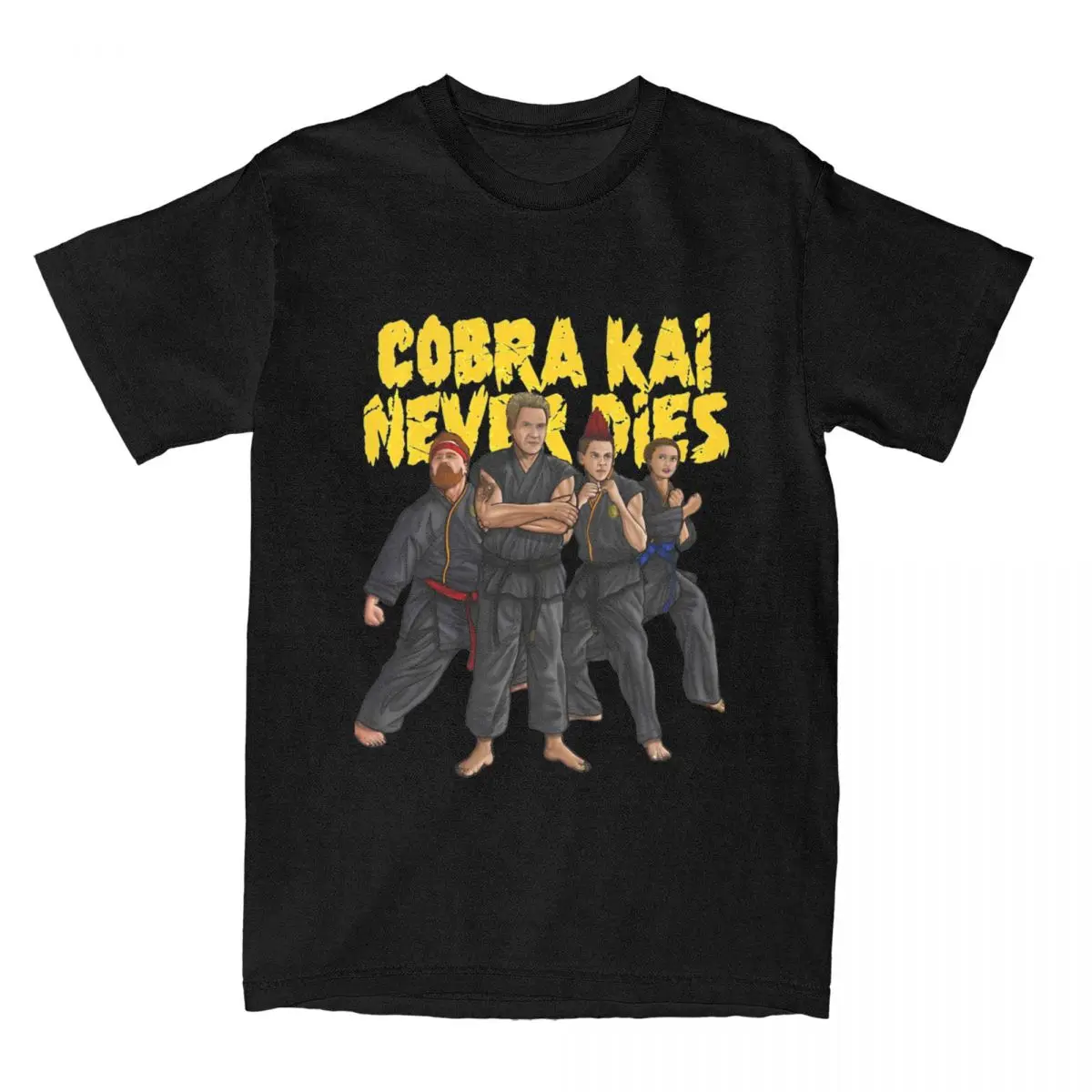 Cobra Kai Never Dies Merch T-Shirts for Men Women Awesome Cotton Graphic Print Tee