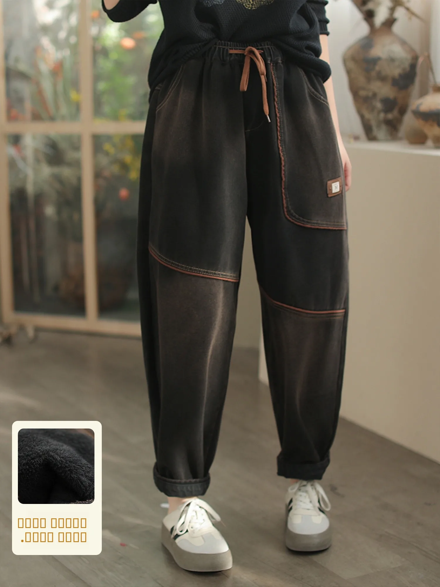 

Cyu 2024 New Women's Original Loose Straight Leg Harlan Denim Jeans Autumn Winter High Waist Long Pants Casual Sle