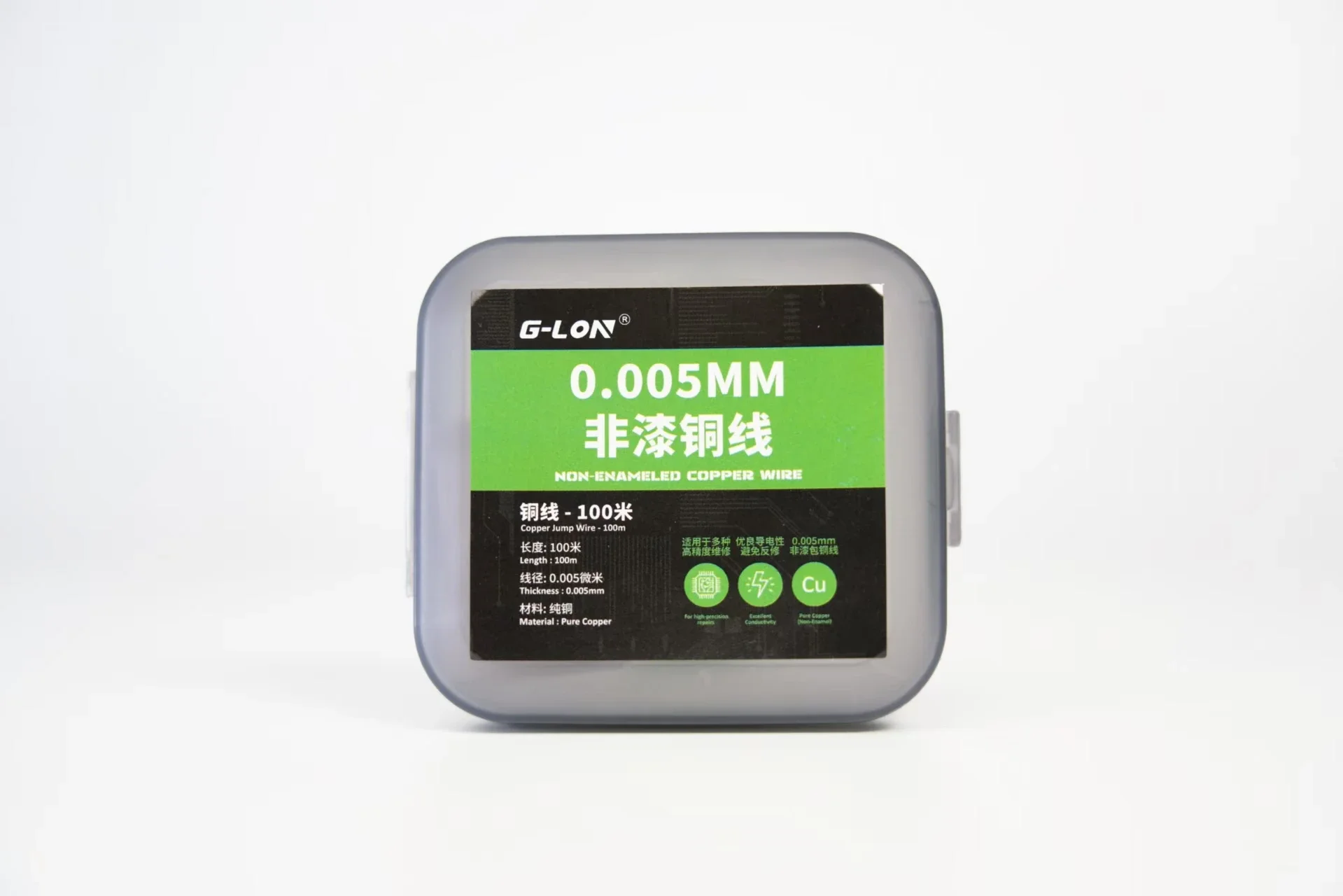 G-LON Kawat Tembaga Tidak Terisolasi Ultra-halus Diameter 0.005Mm Panjang 100M untuk Perbaikan Ponsel LCD CPU PCB Link Alat Kawat Jumper