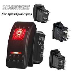 Rocker Switch Red Led SPST&DPDT Latching/Momentary 5Pin/6Pin/7Pin For Car Marine Boat NARVA Carling ARB Camper Parts Accessories