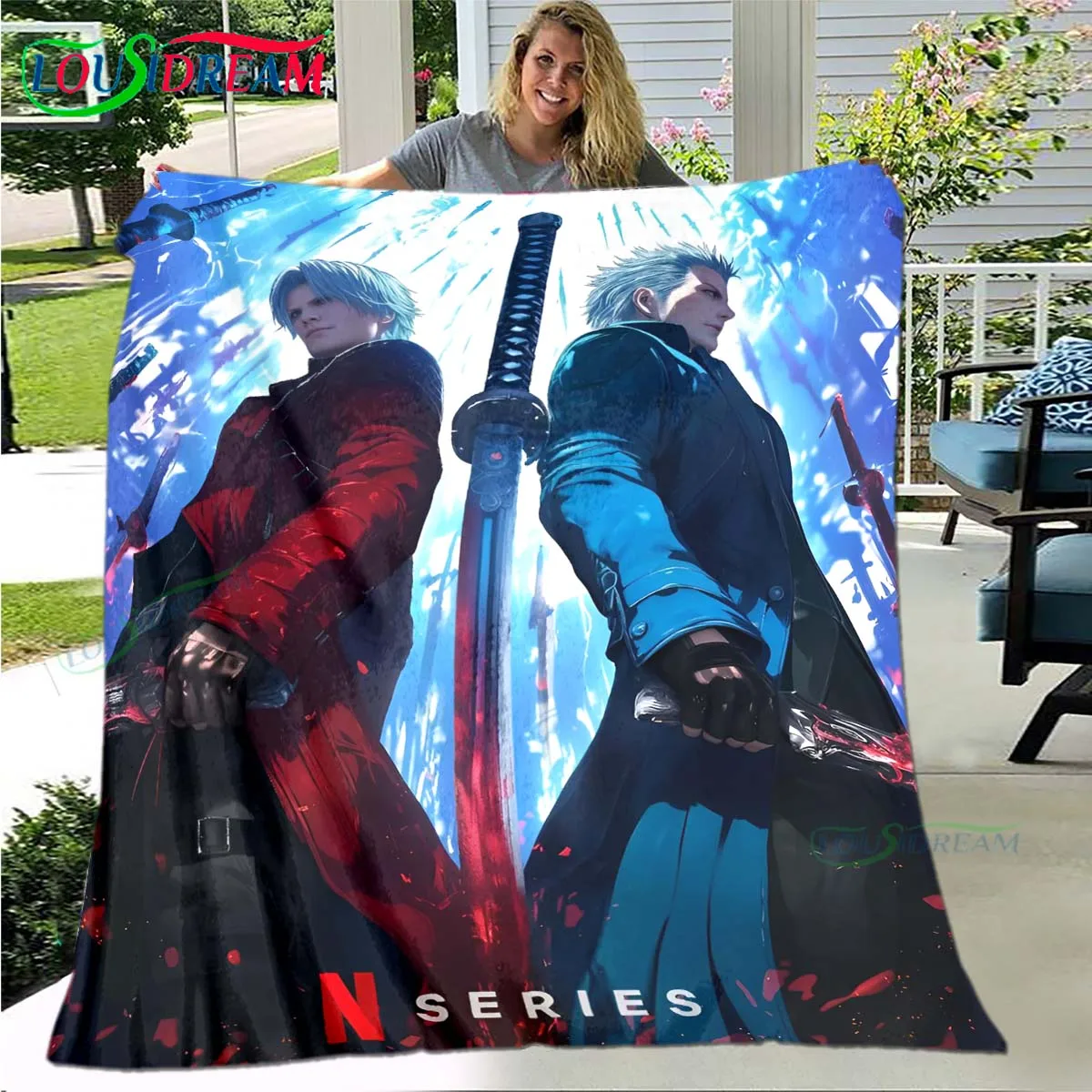 

Fashion D-Devil May Cry Tapestry Game Poster Four Seasons Blanket Sofa Cover Travel Bed Plush Blanket Office Break Blanket Gift