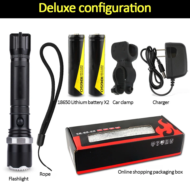 Mini LED flashlight rechargeable mini self-defense outdoor riding emergency self-rescue can be ignited large function long life