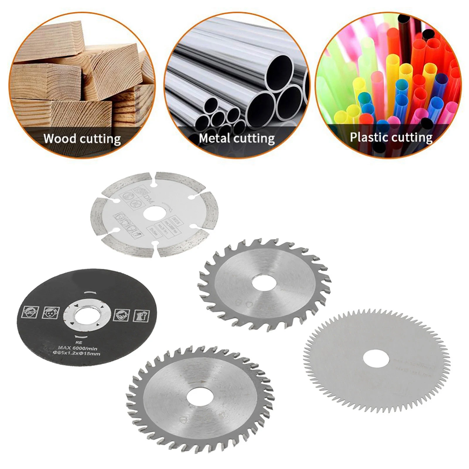 5Pcs Circular Saw Blade for TCT Plastic Diamond HSS Resin Cutting Wheel Discs Woodworking Saw Blade Outer Diameter 85mm