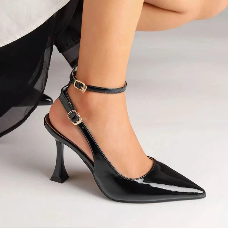 2025 New Women Sandals Fashion Pointed Toe Singbacks Shoes Ladies Outdoor Elegant High Heels Stripper Sandals Sandalias De Mujer