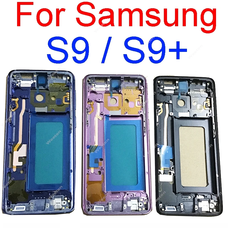 For Samsung Galaxy S8 G950 S8 Plus G955 Middle Frame Plate Bezel Housing Cover Replacemenrt For Samsung S9 G960 S9 Plus G965