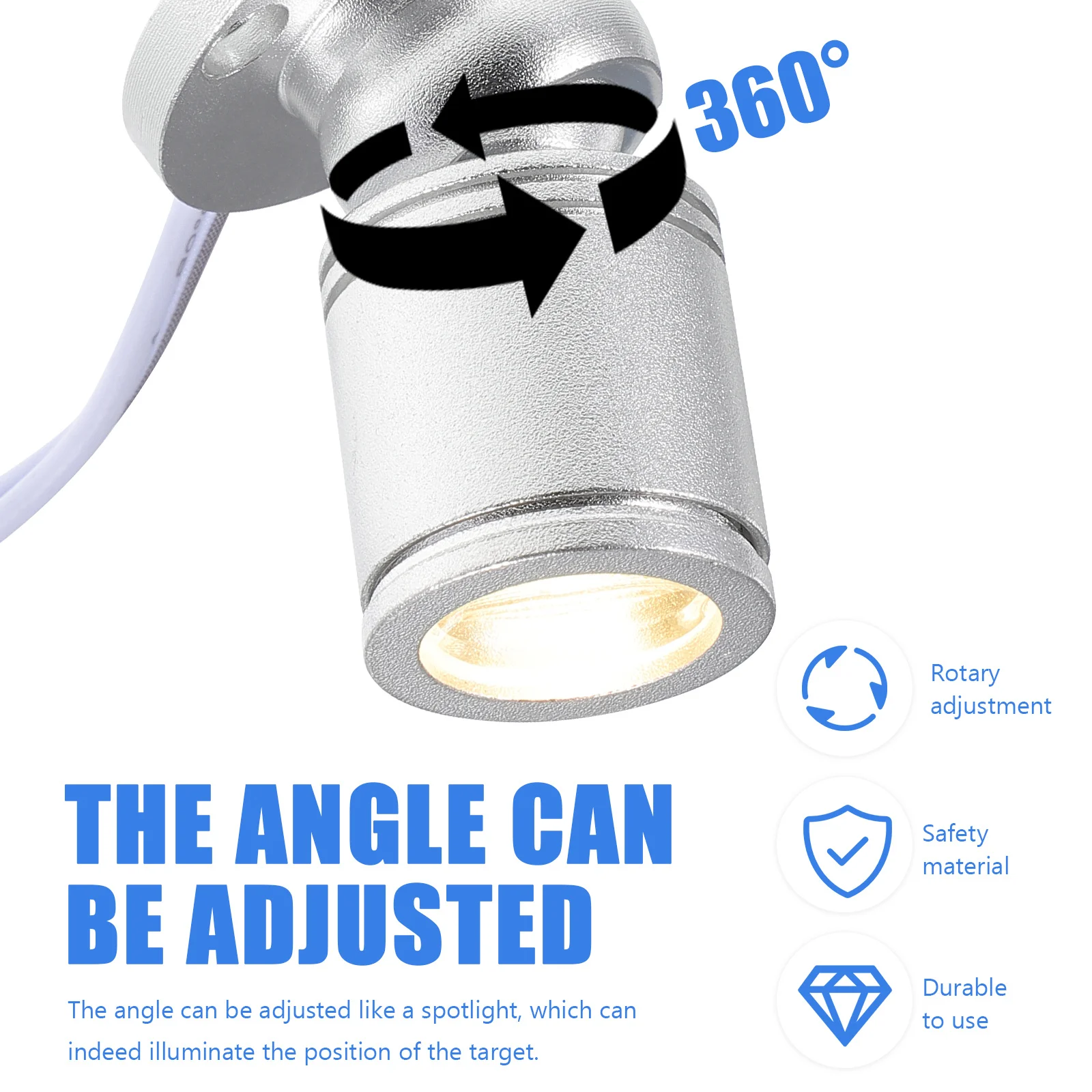 

1Set USB Ceiling Spotlight Modern Living Room Lamp Fine Workmanship Rust-Proof for Display Shelves Accent Lighting Indoor