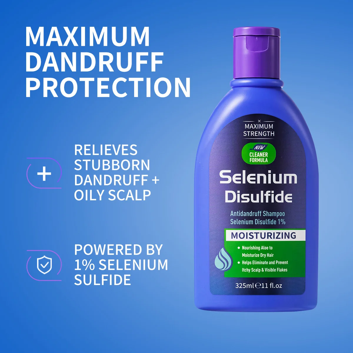 325ml Selenium Disulfide Anti Dandruff Shampoo Moisturizing Care Reduce Itchy Scalp Visible Flakes Hair Cleansing Shampoo
