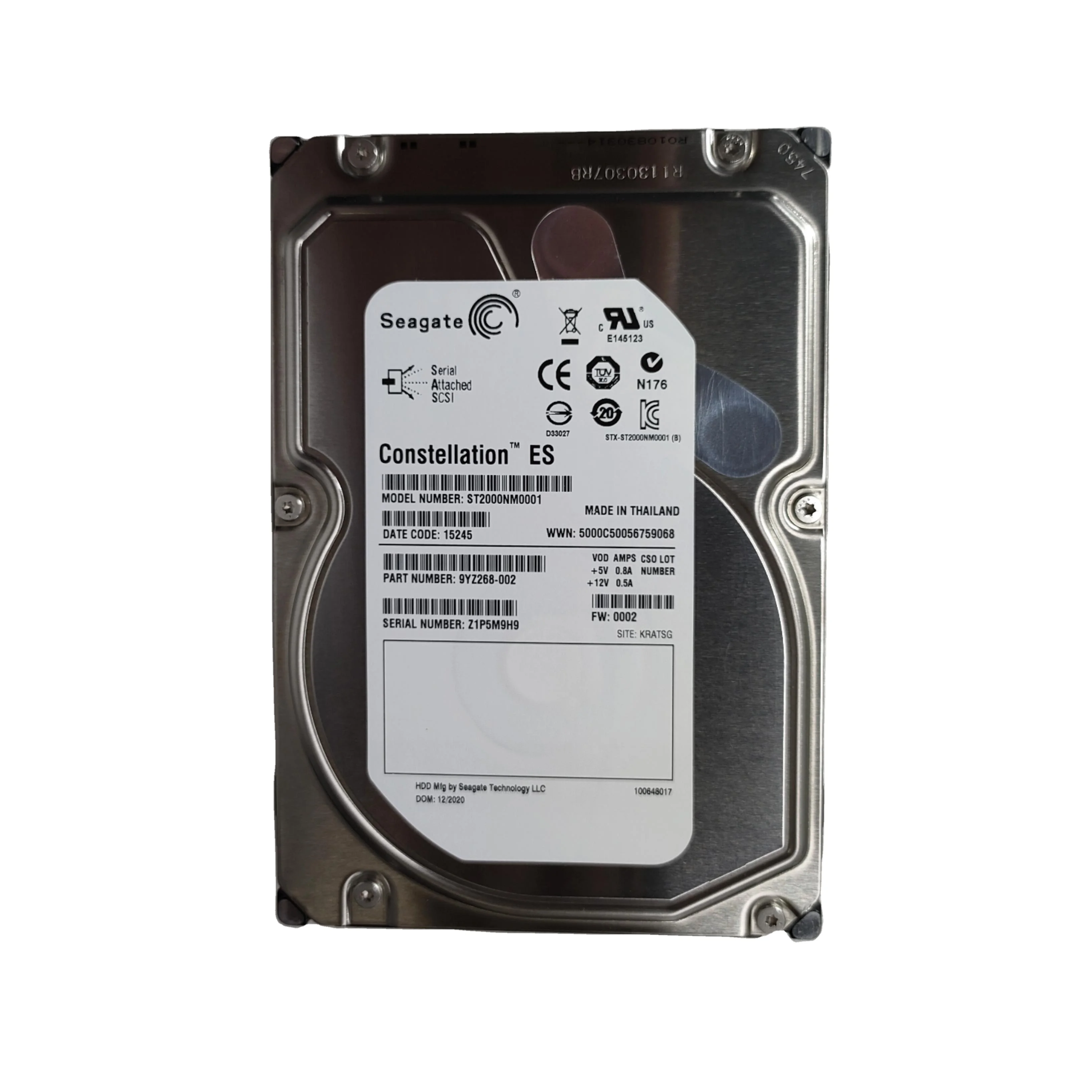 Hot Selling Hard disk drive ST2000NM0001 2TB 7.2K 6G SAS G8 G9 HDD  P18424-B21