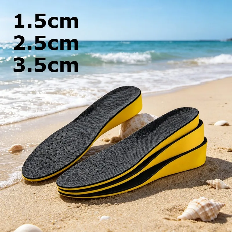 Invisible Height Increase Insoles for Women Men Heel Lift Shoe Inserts Breathable Shock Absorption Cushion Pads