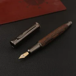 1pc wood Fountain Pen Tiger skin pattern Gun Grey Stationery Office School Supplies new ink pen