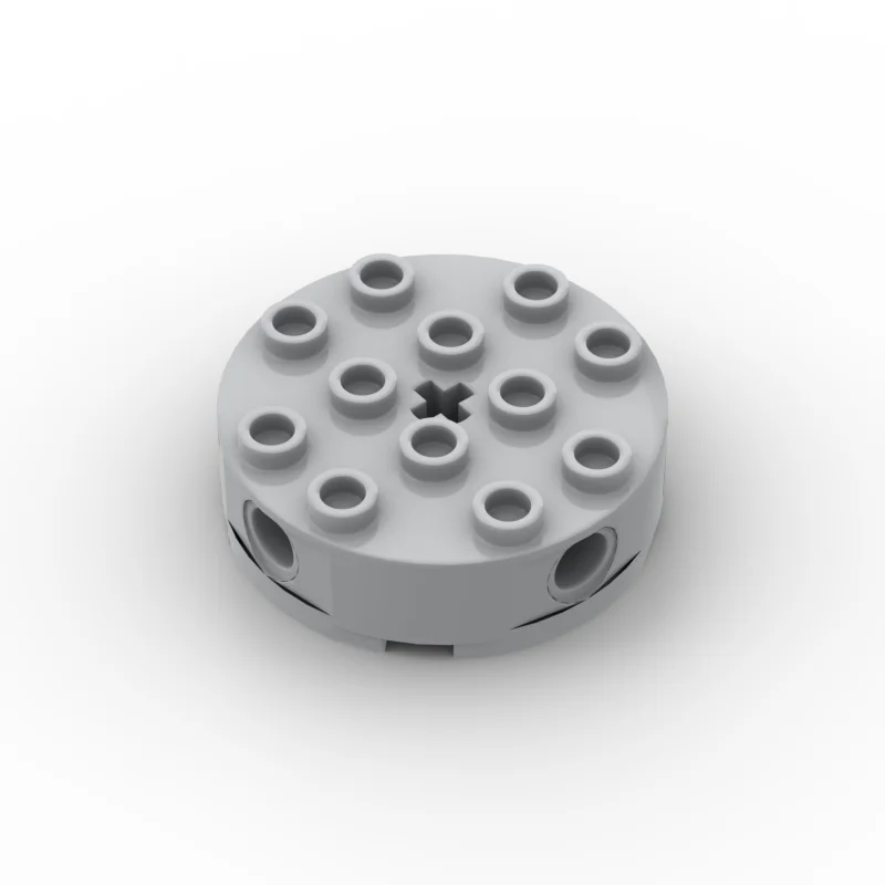 قوس قزح خنزير MOC أجزاء الطوب ، 6222 ، الجولة 4x4 مع 4 ثقوب دبوس الجانب وثقب المحور ، كتلة بناء متوافقة ، الطوب ، DIY بها بنفسك لعبة الجسيمات