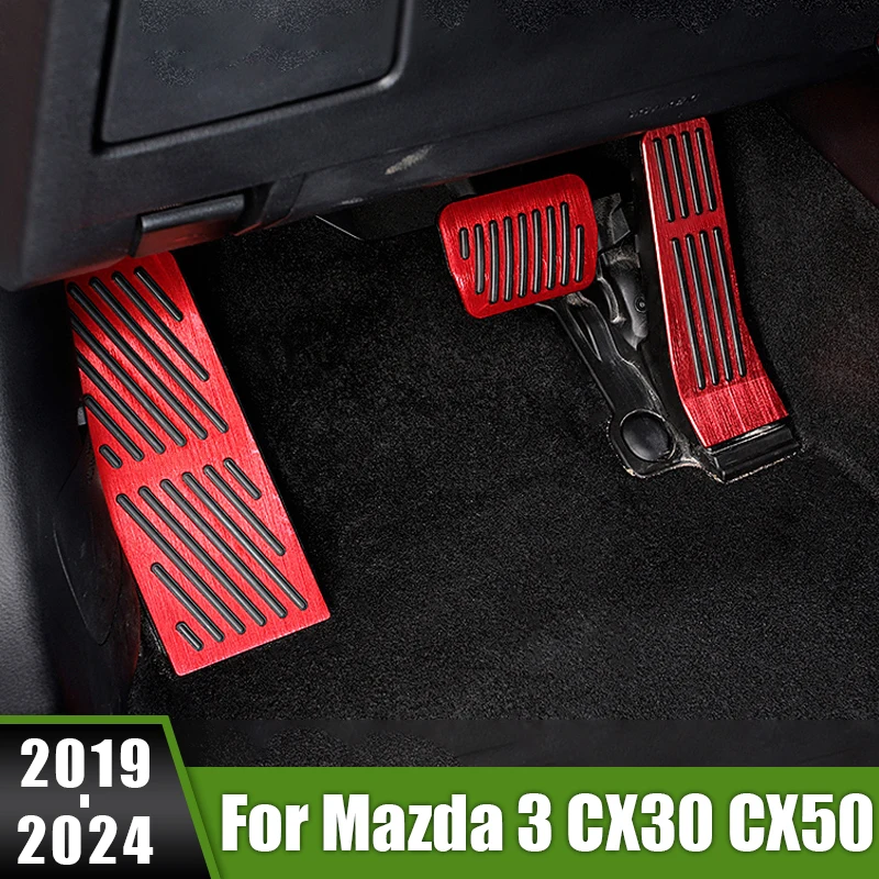 

For Mazda 3 BP Axela CX-30 CX-50 CX-60 CX-90 2019-2024 Car Foot Pedal Accelerator Fuel Brake Pedals Cover Non Slip Accessories