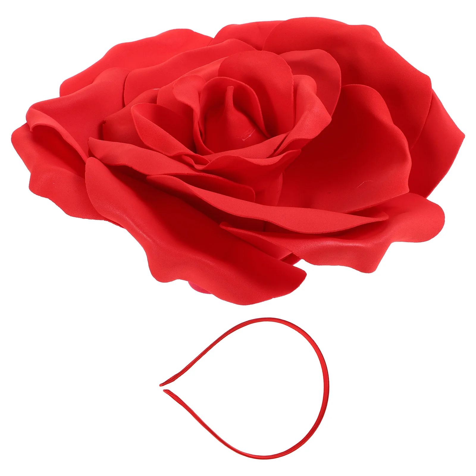 Exaggerated Rose Headpiece Bride Flower Wedding Party Maternity Photoshoot Large Floral Hair Accessory Red Carnival